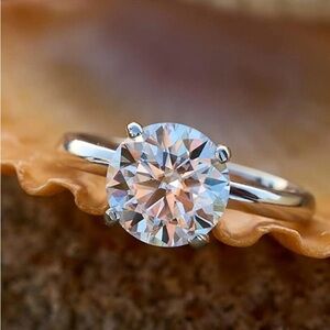 2CT moissanite diamond engagement ring